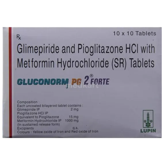 gluconorm pg 2mg forte tablet 10's